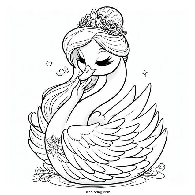 Swan Princess Coloring Page Of Odette