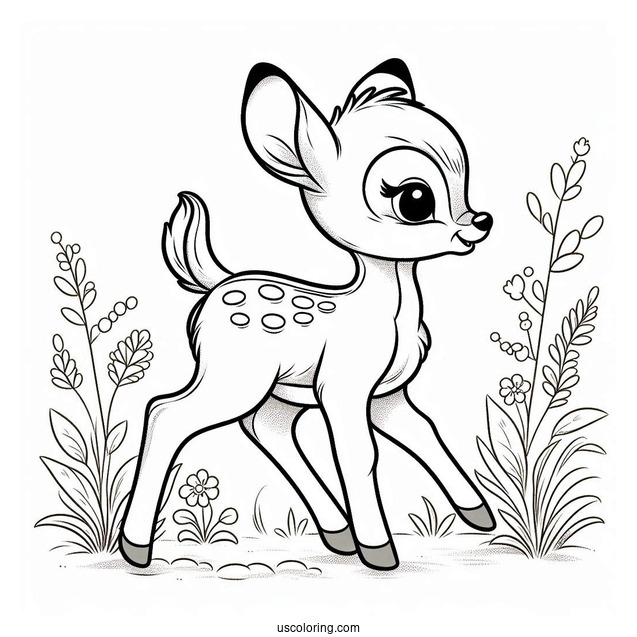 Cute Bambi Learning To Walk