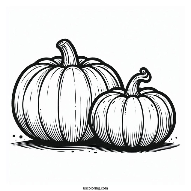Small Simple Pumpkin Coloring Page Template