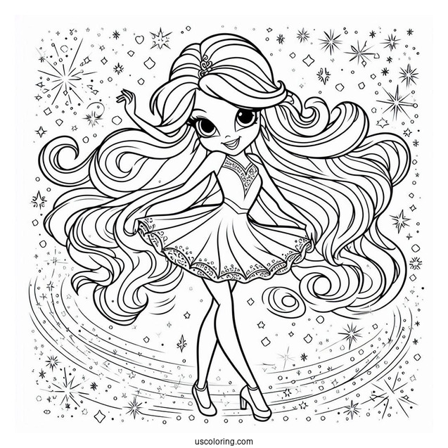 Easy Shimmer And Shine Coloring Page Dancing Outline