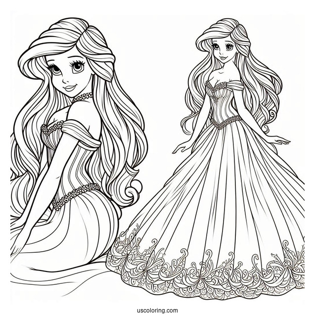 Human Ariel In Gown