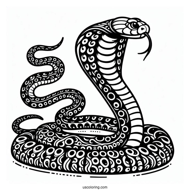 King Cobra Snake To Color