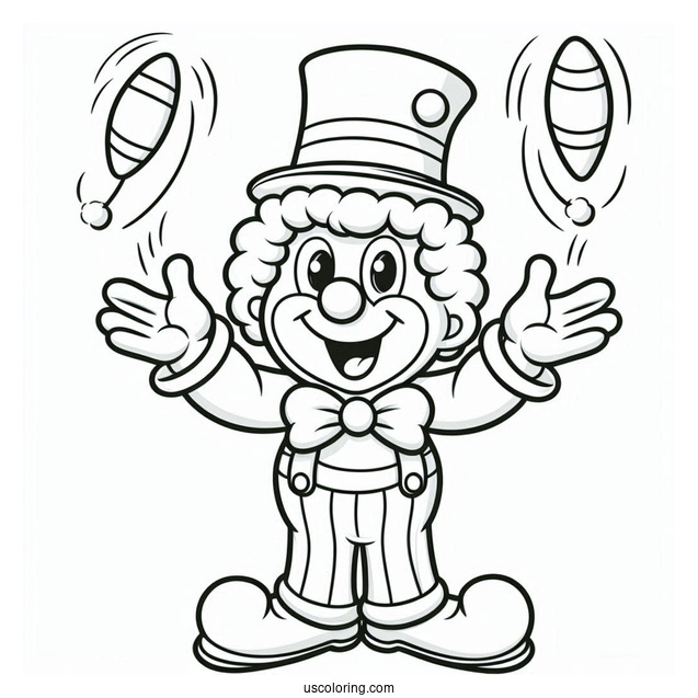 Happy Clown Juggling Coloring Sheet