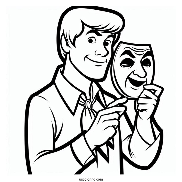 Fred Unmasking A Villain Coloring Page