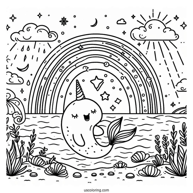 Simple Sprunki Coloring Page Sky Outline For Preschoolers