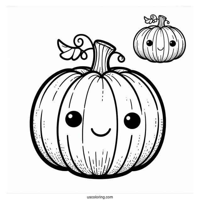 Easy Pumpkin Coloring Page And Template For Kids