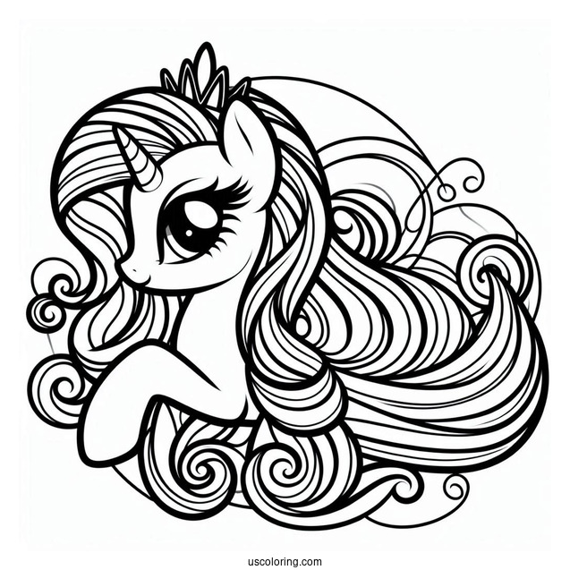 Easy Rarity Coloring Page For Preschoolers