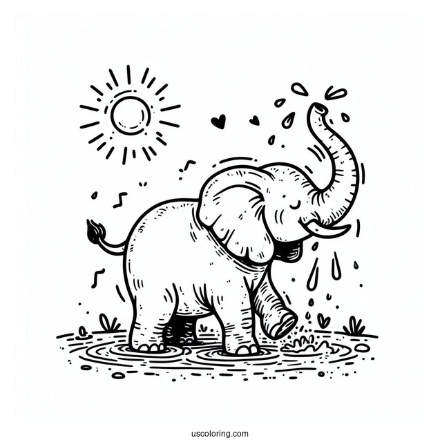 Elephant Cooling Itself With Dirt