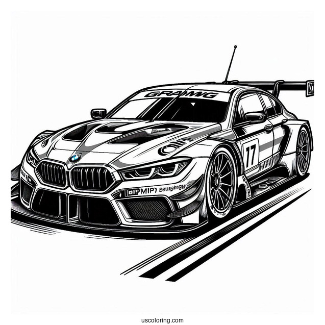 BMW Coloring Page Hybrid V8 GTP Racing