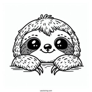 Smiling Sloth Coloring Sheet