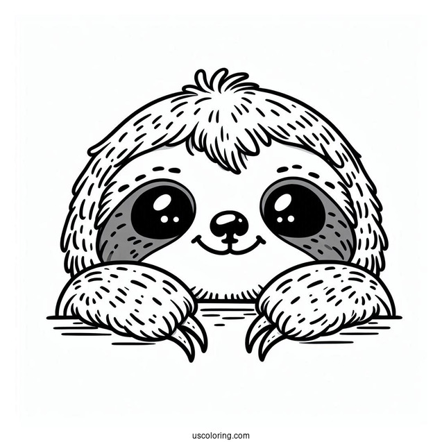 Smiling Sloth Coloring Sheet