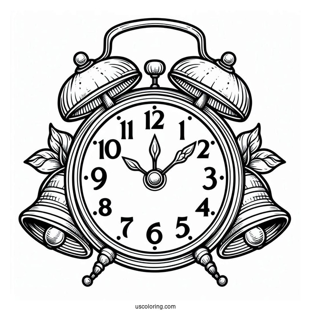 Alarm Clock With Bells Coloring Page