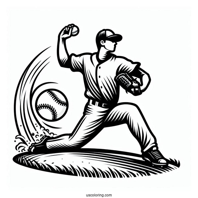 Baseball Pitcher Coloring Page