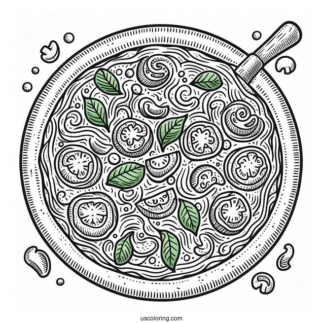 Easy Pizza Coloring Picture