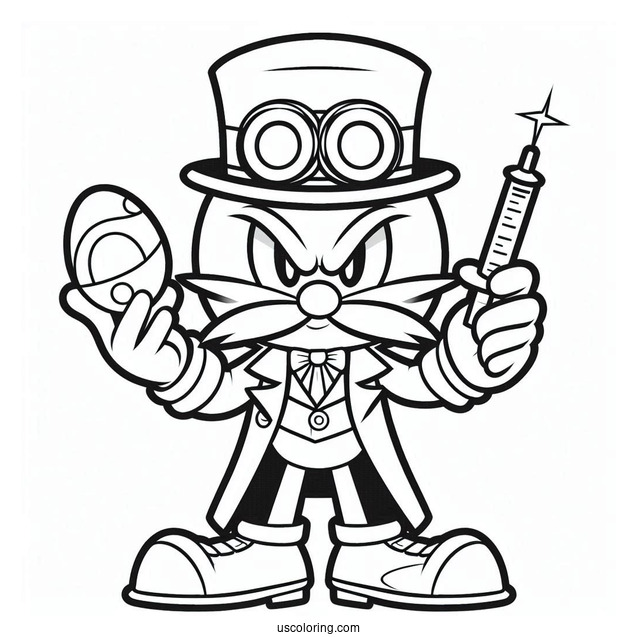Coloring Page Of Doctor Eggman villain