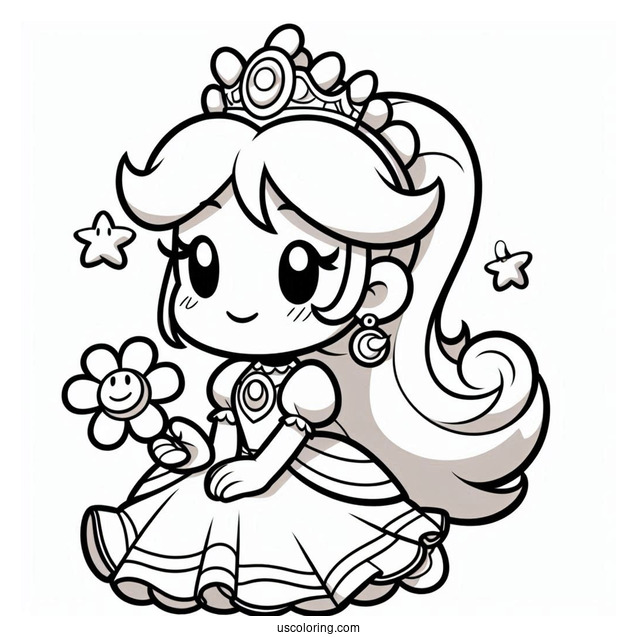 Easy Princess Daisy Coloring Page And Luigi For Kids