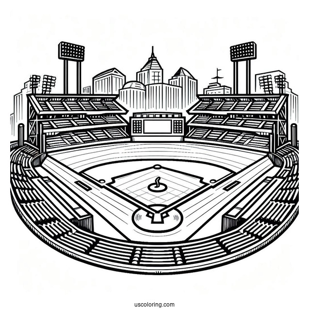 Baseball Stadium Coloring Page
