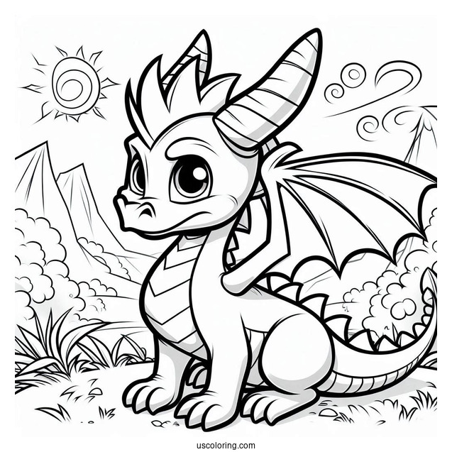 Coloring Page Of Spyro The Dragon