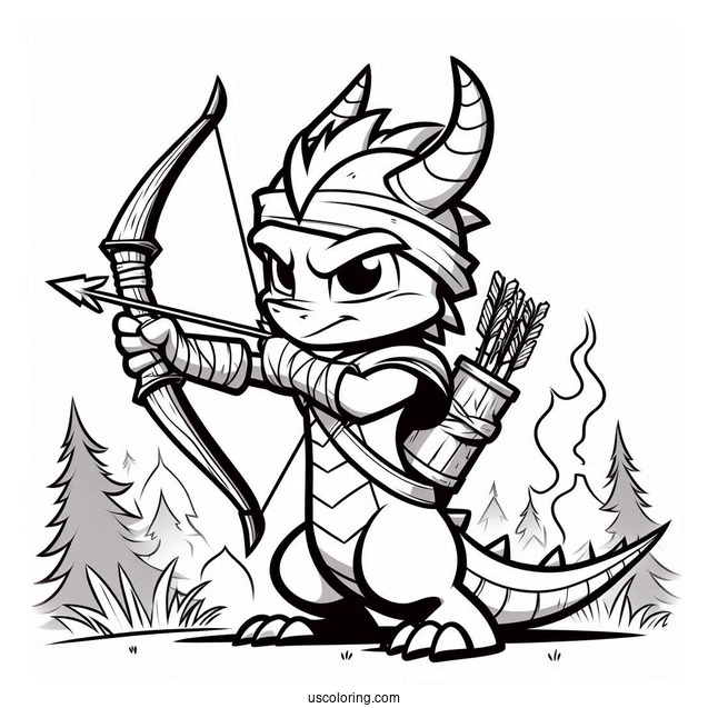 Sypro Coloring Page Hunter With Bow And Arrow