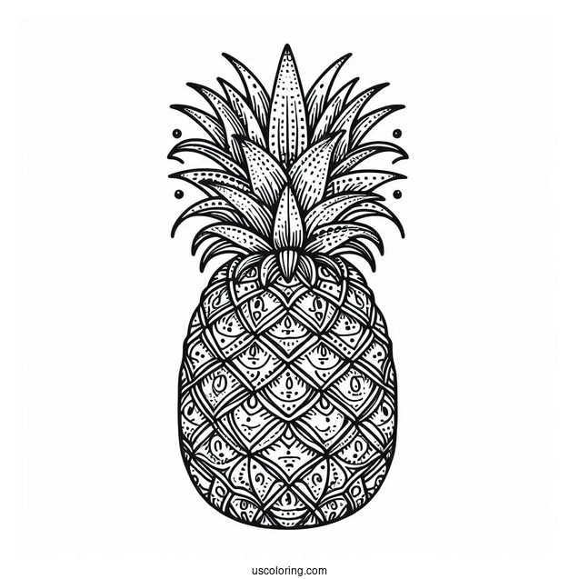 Pineapple Coloring Page For Adults