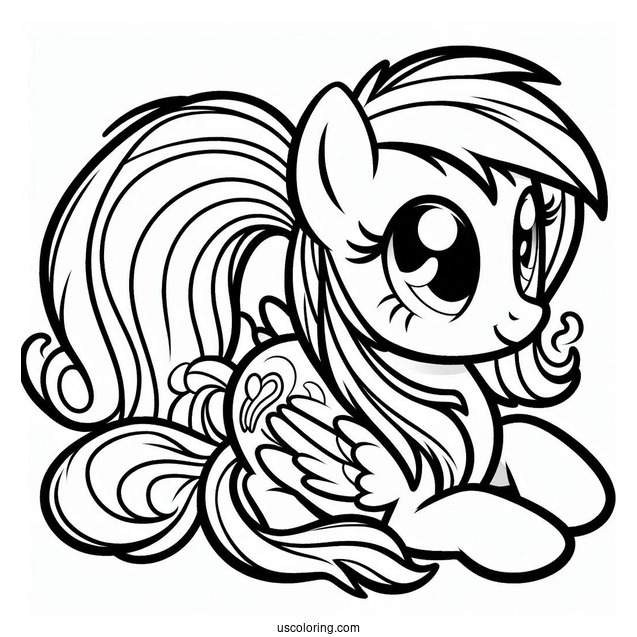 Easy Rainbow Dash With Pinkie Pie Coloring Page For Kids