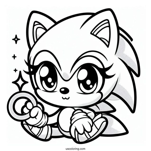 Baby Sonic With Rings To Color
