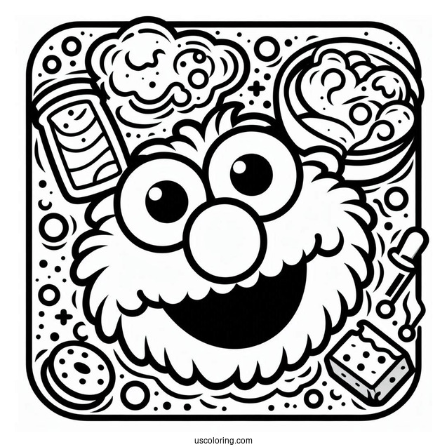 Elmo Face Printout To Color