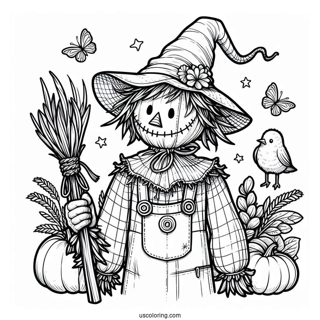 Wizard Of Oz Scarecrow Coloring Page