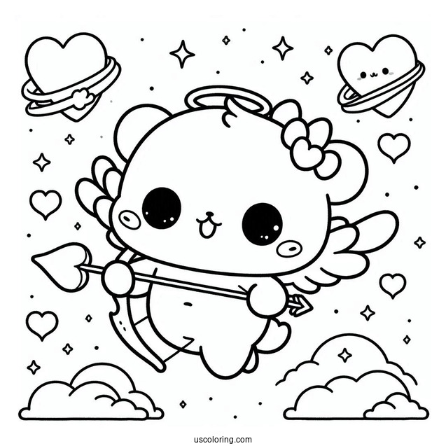 Sumikko Gurashi Coloring Page As Cupids In The Sky