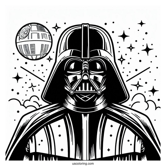 Easy Darth Vader Coloring Page For Kids
