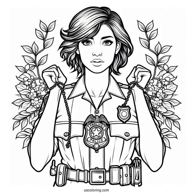 Hanging Police Officer Badge On Chain