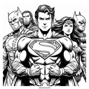 Justice League Coloring Page Poster