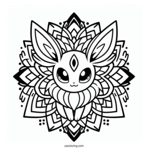 Sylveon Pokemon Mandala Coloring Sheet