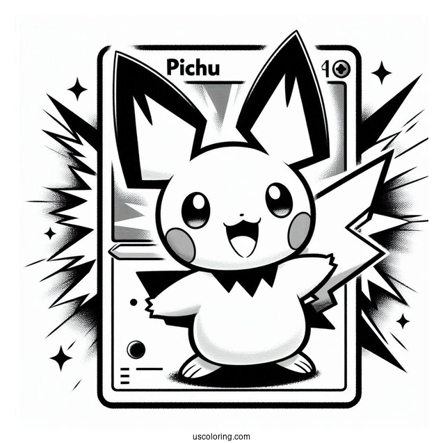 Zzzap Pichu Coloring Page Pokemon Card