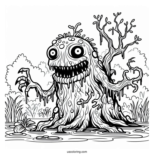 Swamp Monster From Scooby-Doo To Color
