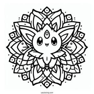 Togepi Flower Mandala Coloring Sheet