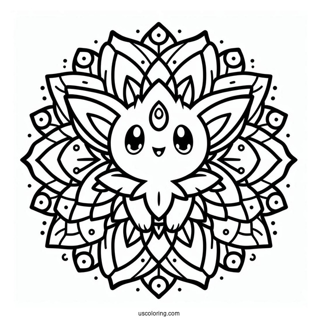 Togepi Flower Mandala Coloring Sheet