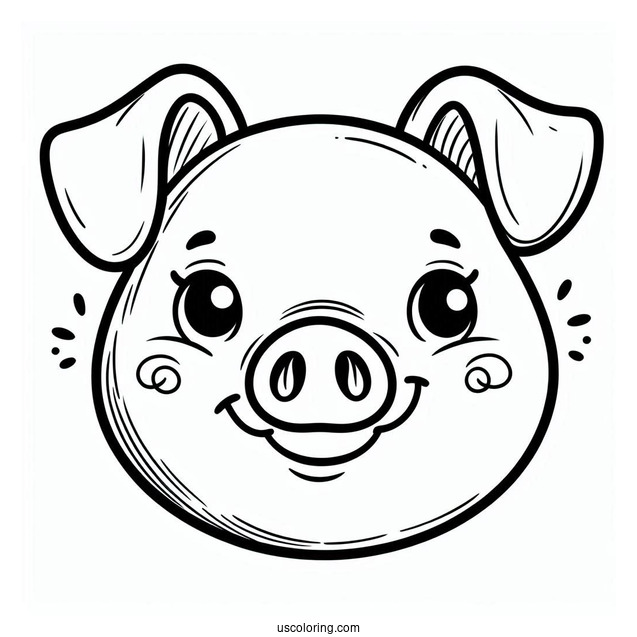 Easy Outline Of a Pigs Face