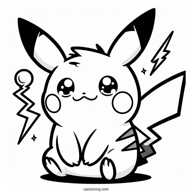 Cool Raichu Coloring Page With Lightning Cheeks