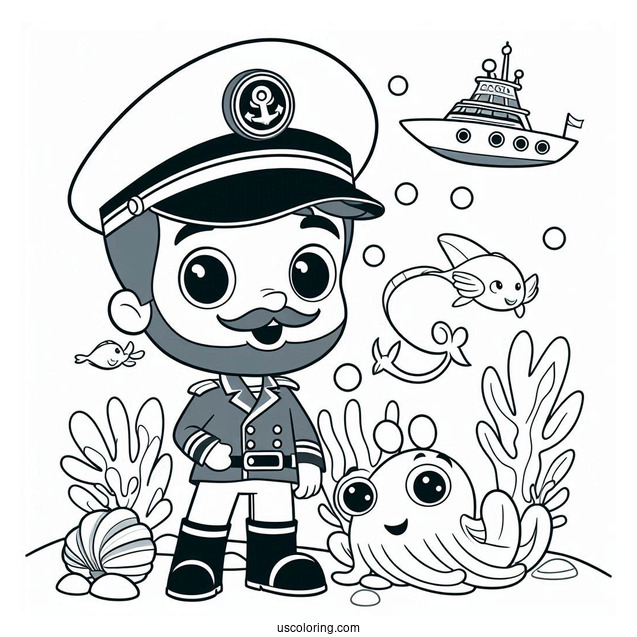 Octonauts Coloring Page Of Captain Barnacles For Kids