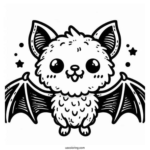 Smiling Vampire Bat Coloring Page