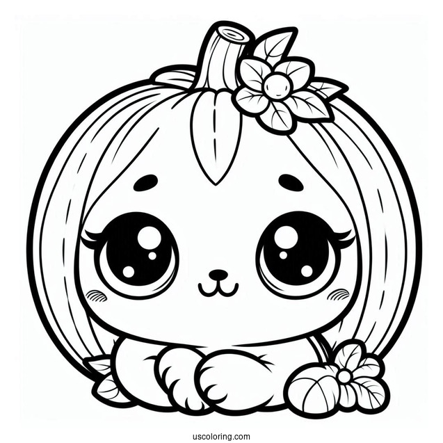Easy Pumpkin Outline Palace Pets Coloring Page For Preschoolers