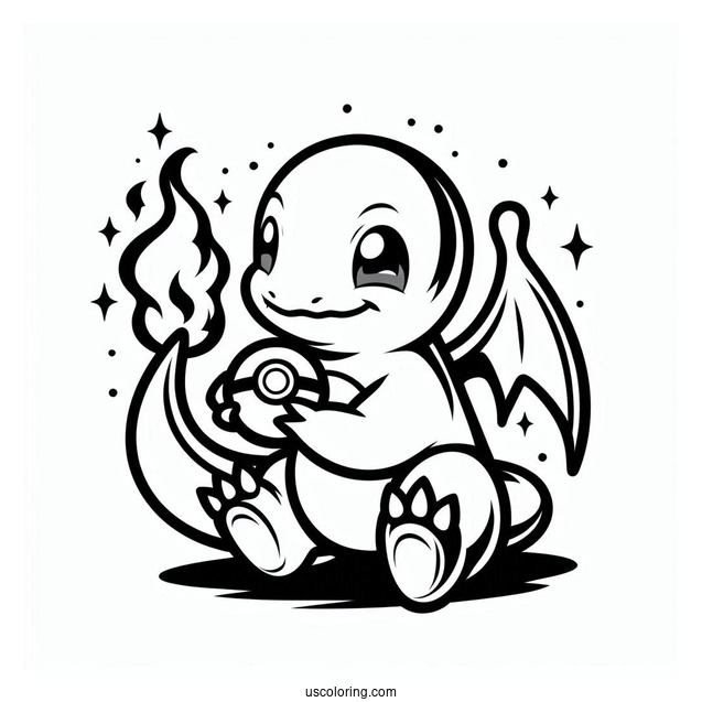 Charmander Coloring In For Kids