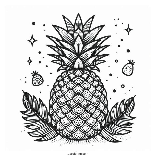 Pineapple Coloring Page For Adults