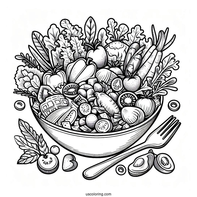Mixed Salad Coloring Page