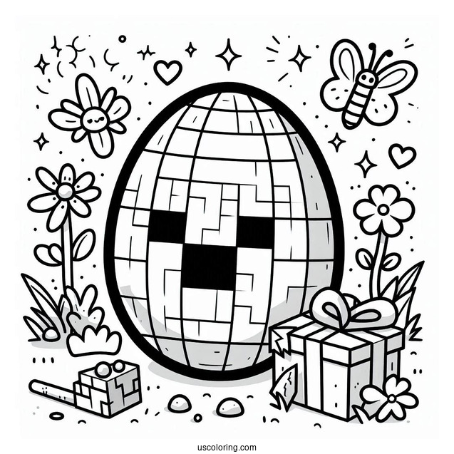Minecraft Easter Egg Coloring Page For Kids