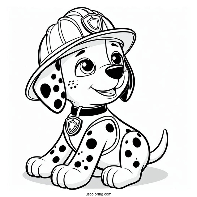 Dalmatian Marshall With Helmet To Color