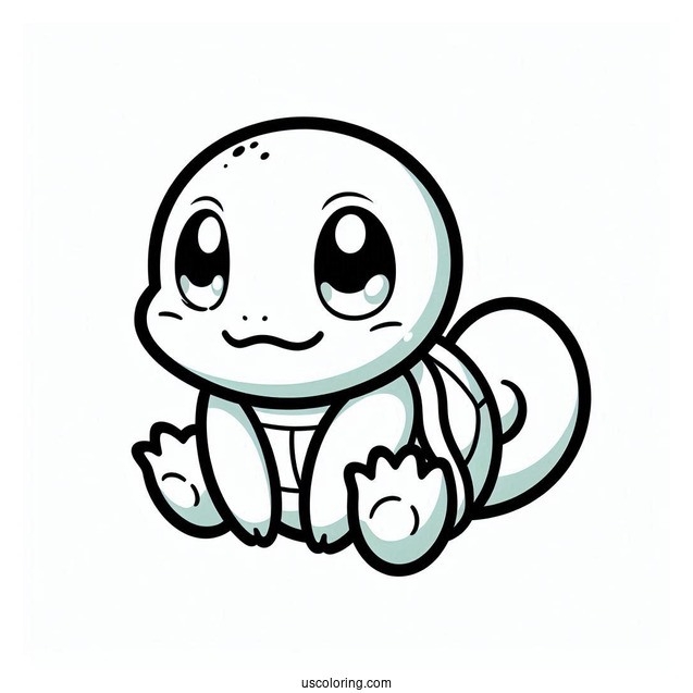 Easy Squirtle Coloring Page For Kids