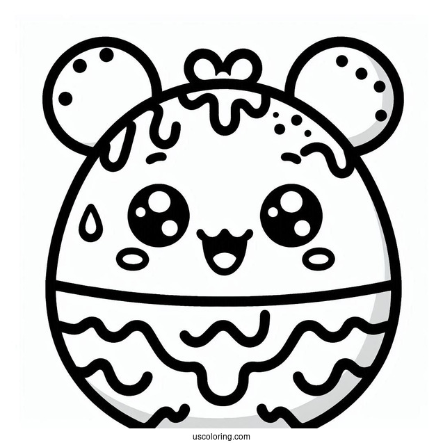 Tamagotchi Coloring Page Of Easy Kuchipatchi For Kids