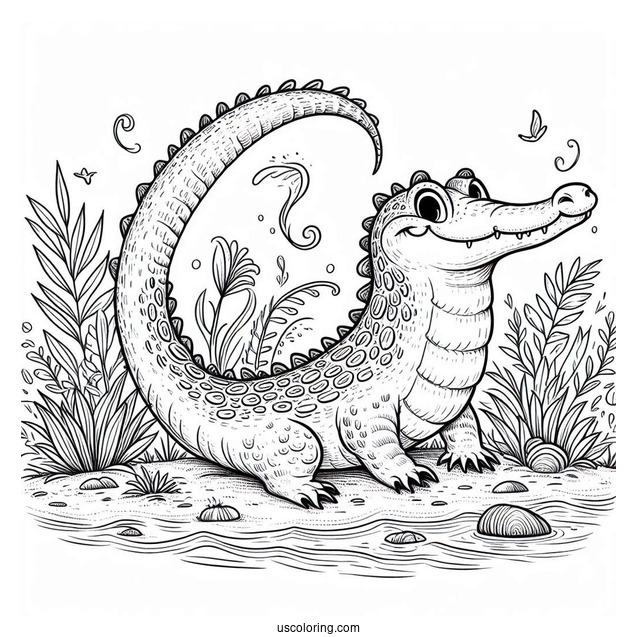 Crocodile From Peter Pan Coloring Sheet